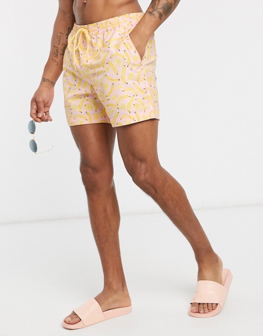 South Beach swim shorts in banana and lemon print