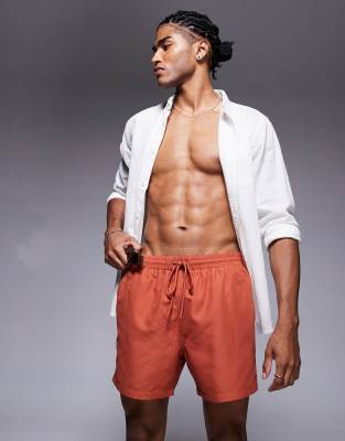 swim shorts in rust-Orange