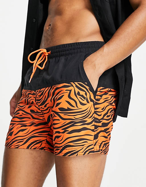 South Beach swim shorts in tiger print