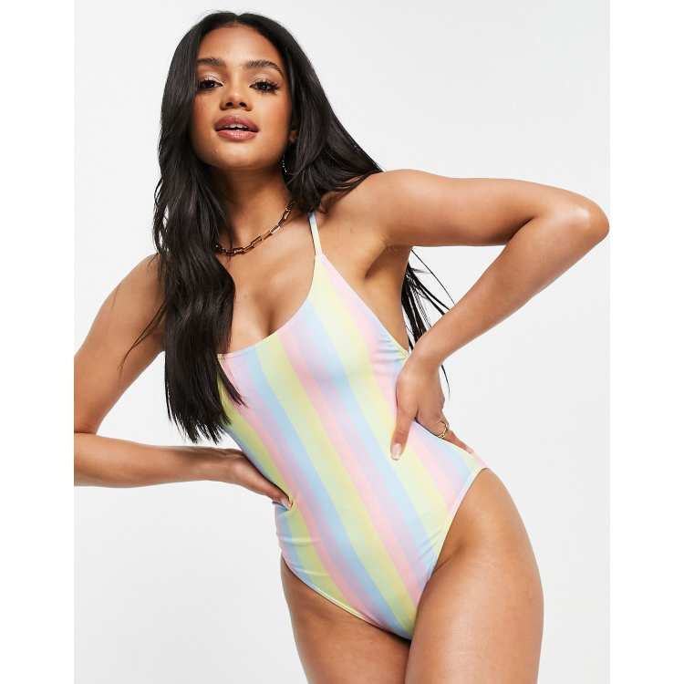 Candy stripe swimsuit online