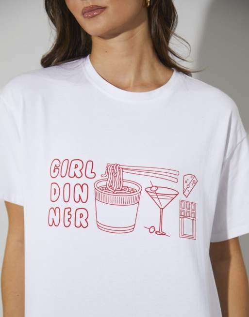 South Beach - T-shirt à imprimé Girl Dinner - Blanc, 2 de 4