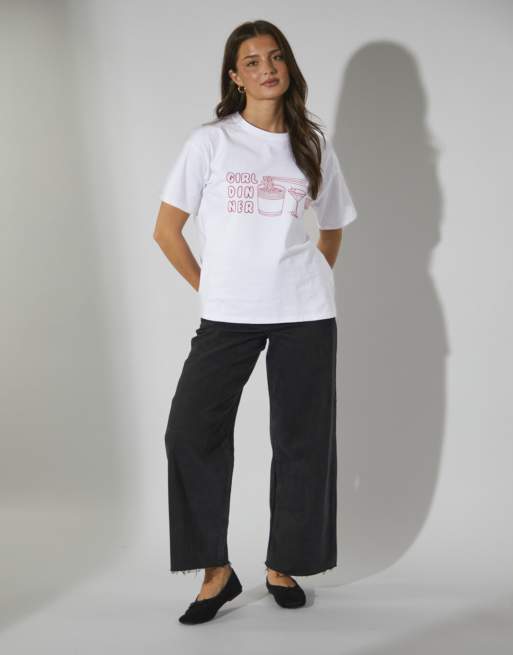 South Beach - T-shirt à imprimé Girl Dinner - Blanc, 3 de 4