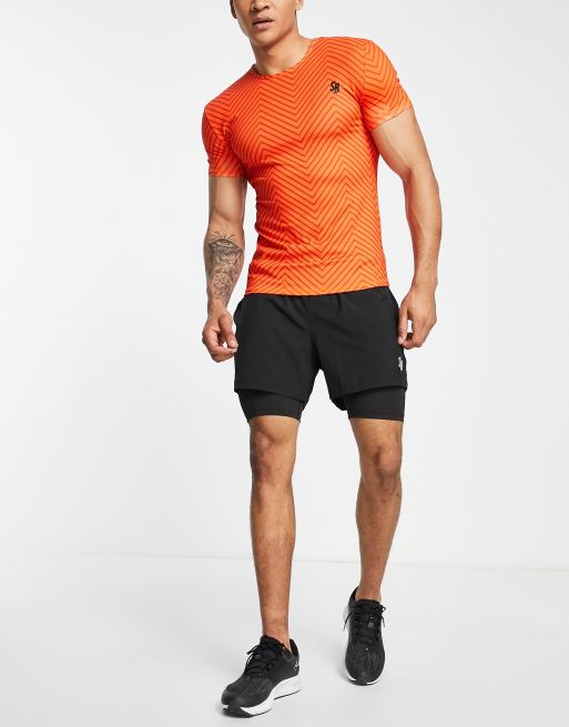 South Beach - T-shirt met zigzagmotief in oranje , 2 van 4