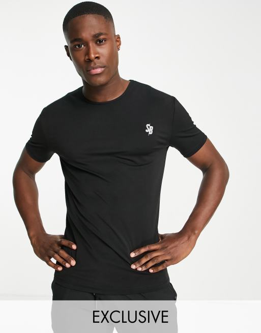 South Beach T shirt moulant en polyester Noir