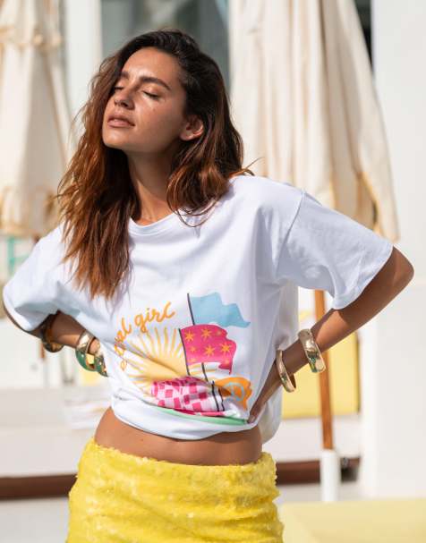 South Beach - T-shirt oversize avec imprimé Festival - view 1