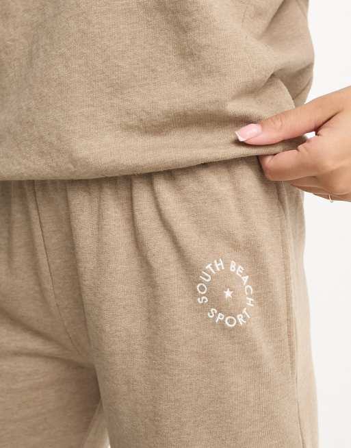 South Beach tapered sweatpants in brown heather