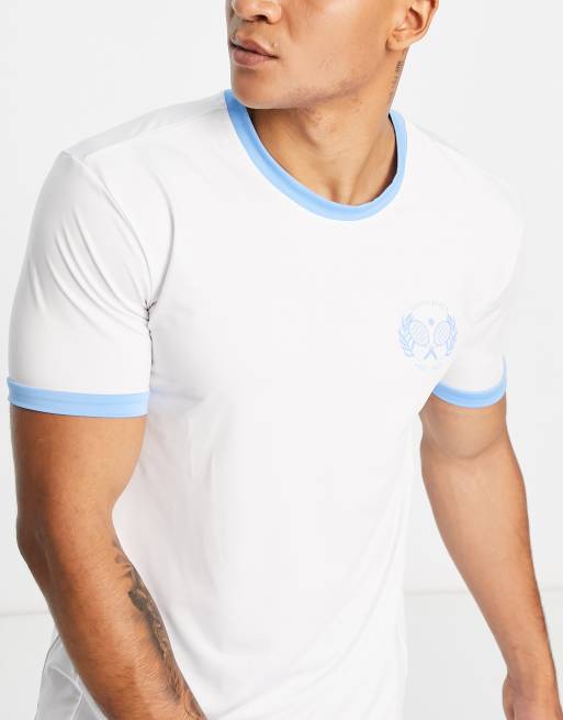 South Beach tennis logo t-shirt in white
