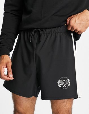 South Beach tennis shorts in black