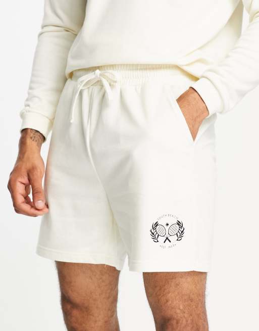 South Beach – Tennis-Shorts in gebrochenem Weiß
