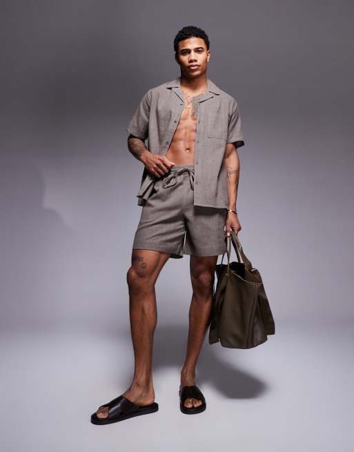 South Beach textured beach shorts in grey (part of a set)