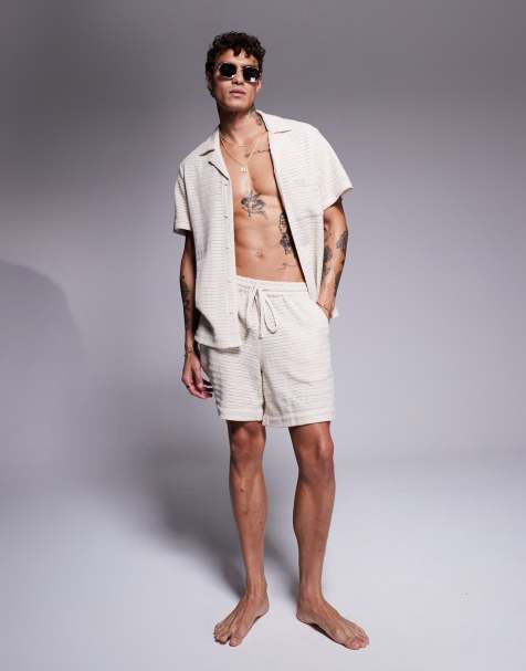 South Beach textured knit beach set in cream - view 1