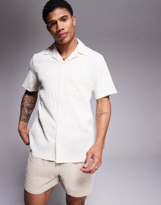 South Beach Textured Short Sleeve Beach Shirt