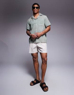 SOUTH BEACH TEXTURED SHORT SLEEVE BEACH SHIRT 