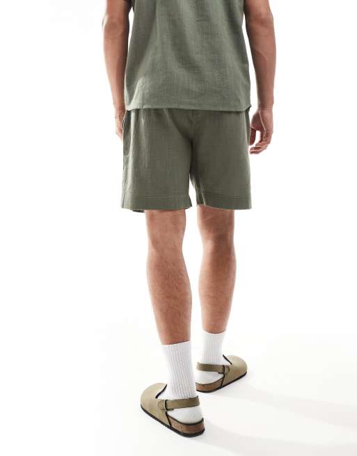South Beach textured weave beach short in olive, 2 of 5