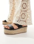 [South Beach] South Beach thong espadrille sandals in black 41 Black