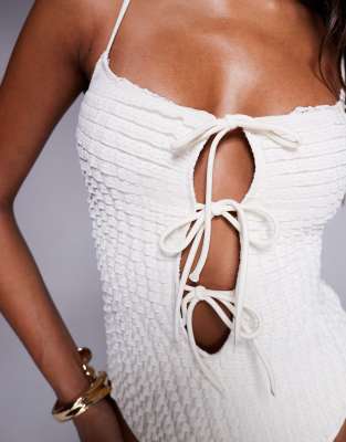 South Beach Tie Up Ruffle Swimsuit