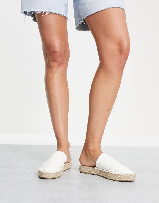 South Beach Cream Linen-Look 2 Part Espadrille Sandals