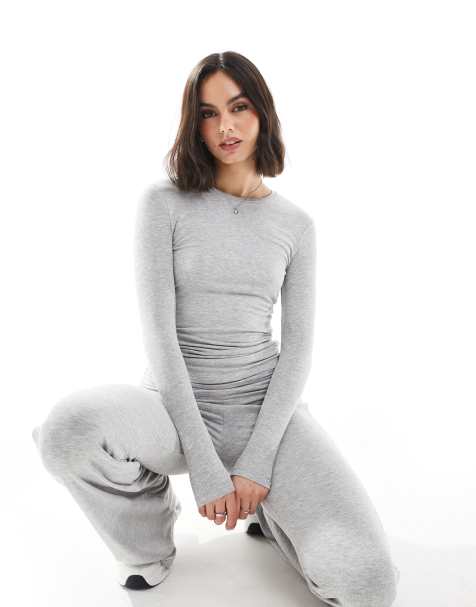 South Beach - Top met lange mouwen in grijs - view 1