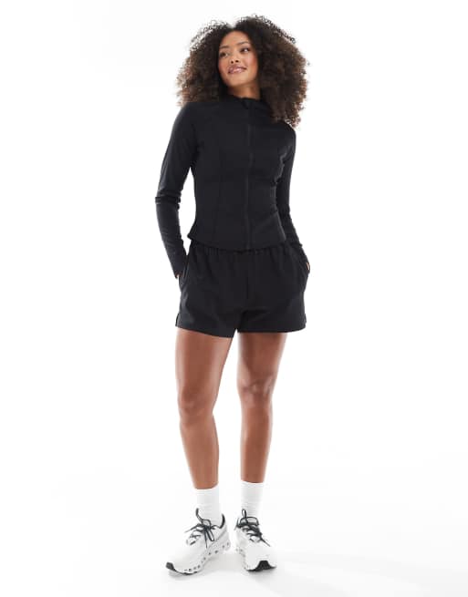 South Beach - Top nero a maniche lunghe con zip, 2 di 4