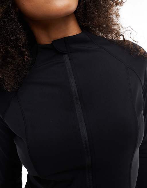 South Beach - Top nero a maniche lunghe con zip, 3 di 4