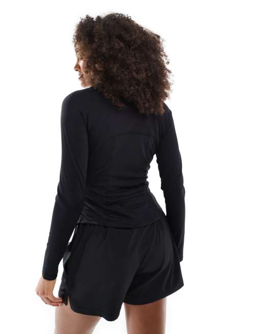 South Beach - Top nero a maniche lunghe con zip, 4 di 4