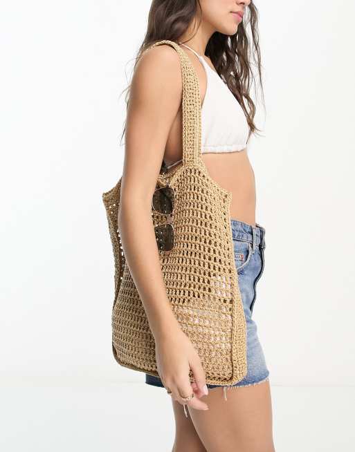 South Beach - Tote bag de plage tressé - Beige, 2 de 4