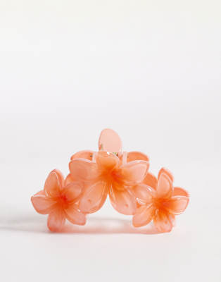 South Beach South Beach triple flower hair claw clip in orange