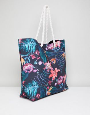 floral beach bag