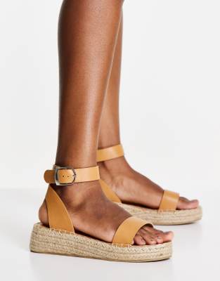 South Beach - Tweedelige sandalen in camel | ASOS