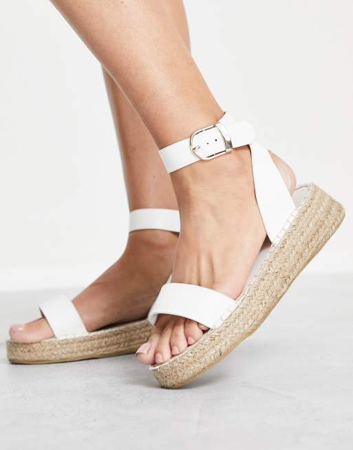 South Beach two part espadrille sandals in white