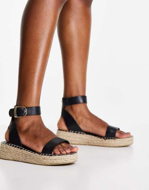 South Beach two part sandals in black