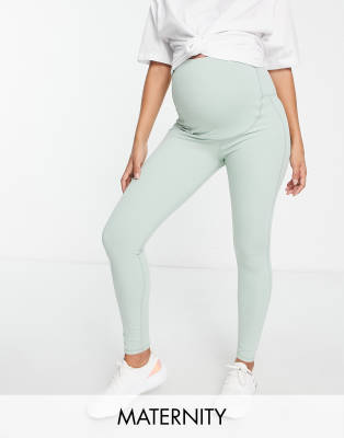 South Beach – Umstandsmode – Leggings in Eisgrün mit Überbauchbund