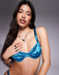 [South Beach] South Beach underwire bikini top in mid blue 4 Mid blue