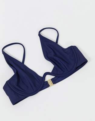 navy underwire bikini top