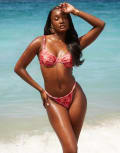 [South Beach] South Beach underwire bikini top in tropical flower red-Multi 12 Multi