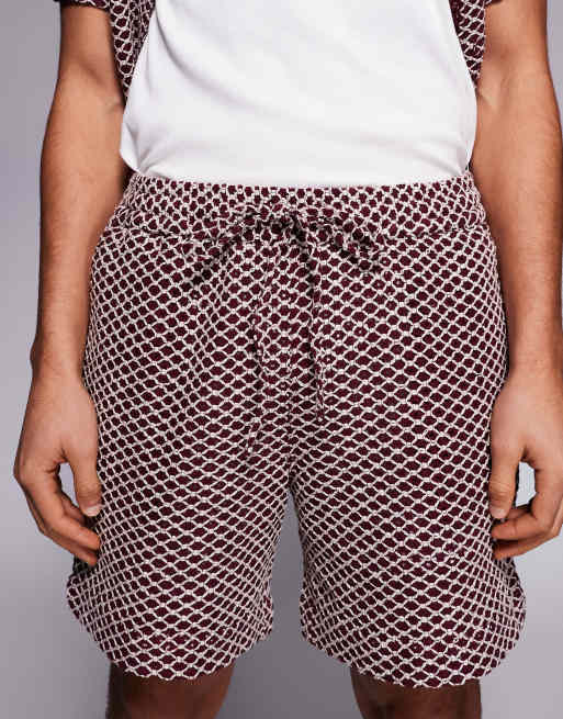 South Beach – Vinröda, virkade shorts, 4 av 5