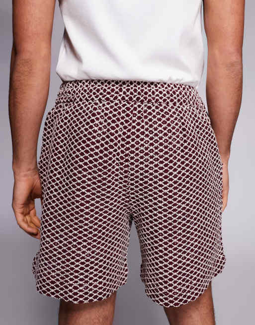 South Beach – Vinröda, virkade shorts, 5 av 5