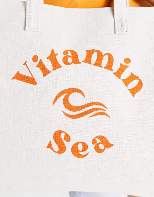 South Beach - Vitamin Sea - Strand-tote in beige, 3 van 4