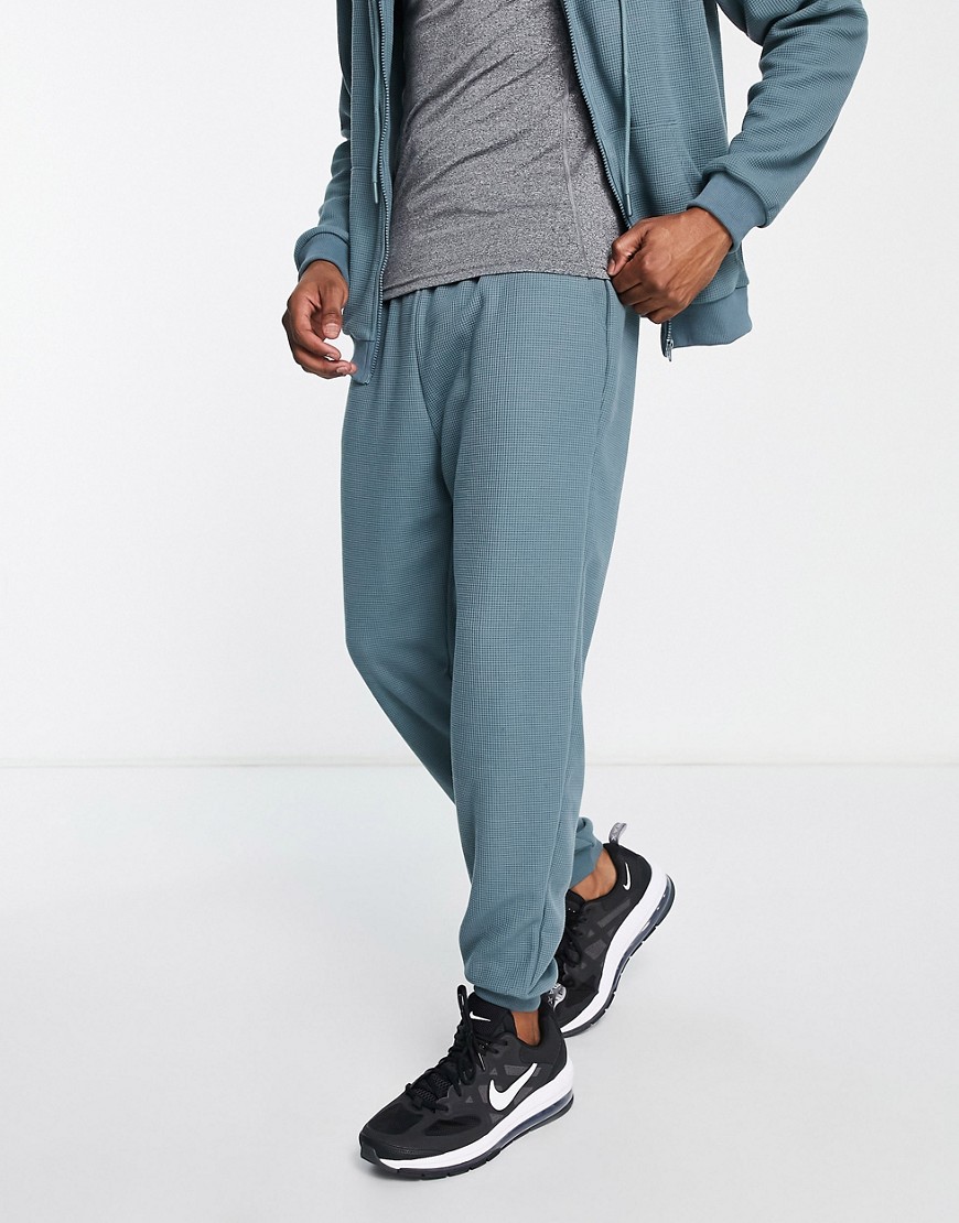 South Beach waffle sweatpants in green-Gray