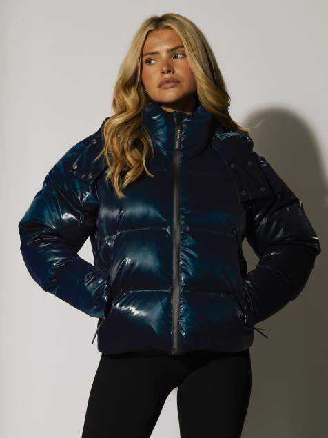 South Beach – Wattierte Skijacke in Türkis mit Kapuze - view 1