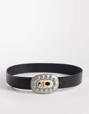 South Beach Western Buckle Belt In Black