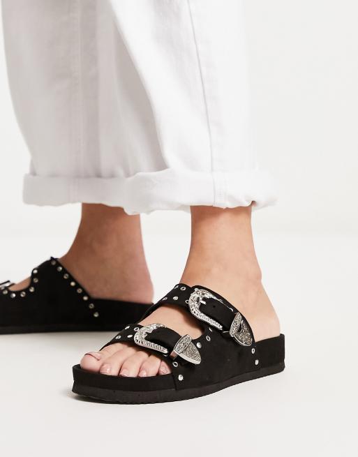 Buckle open toe western casual online sandals