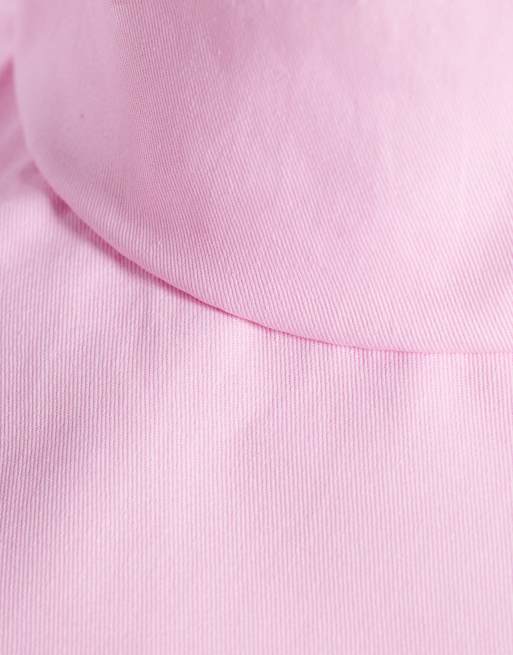 South Beach wide brim canvas bucket hat in pale pink , 2 of 3