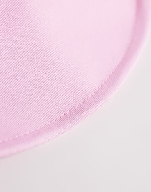 South Beach wide brim canvas bucket hat in pale pink , 3 of 3