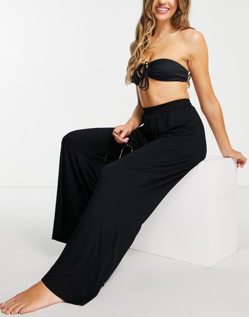 South Beach Plus wide leg yoga pants in black