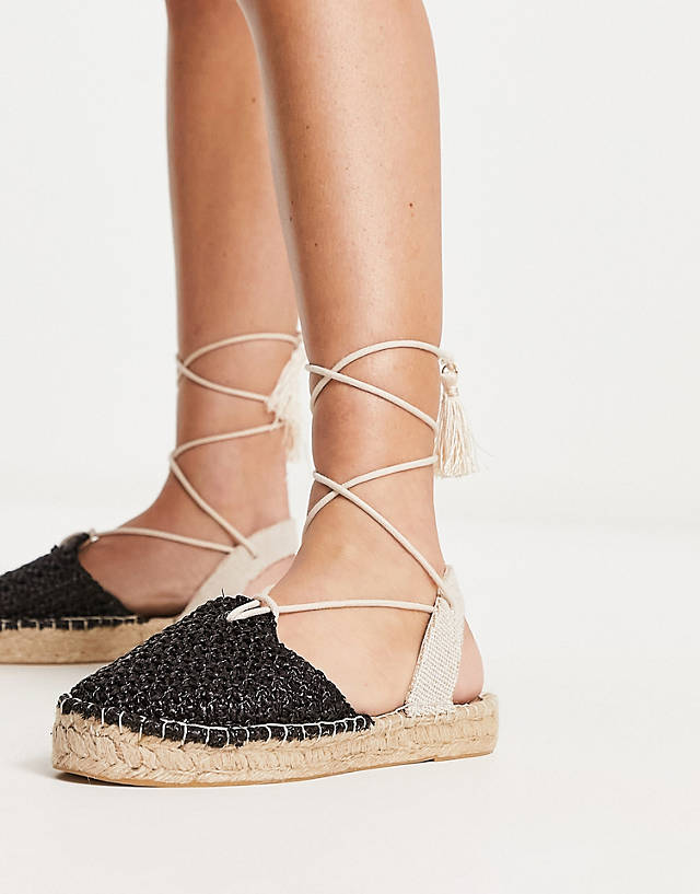 South Beach - woven espadrille in black