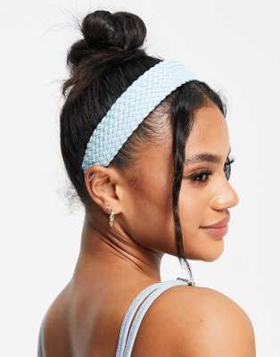 South Beach woven PU headband in baby blue - ASOS Price Checker