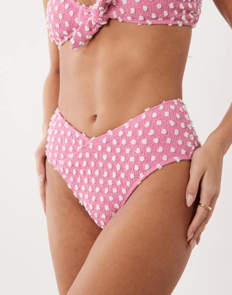 South Beach wrap bikini bottom in pink multi - view 1