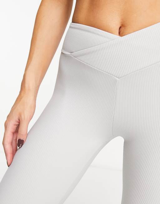 White ribbed clearance leggings