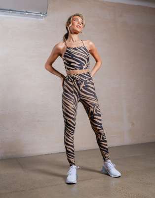 South Beach x Joanna Chimonides high waisted leggings in zebra print